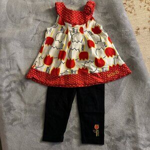 EUC 2-Piece Baby Girl XOXO Set Sz 18 mos